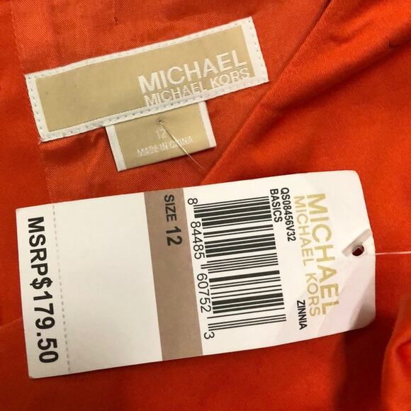 Michael Michael Kors Dress Cut Out Back Orange 12 NWT - Picture 11 of 13
